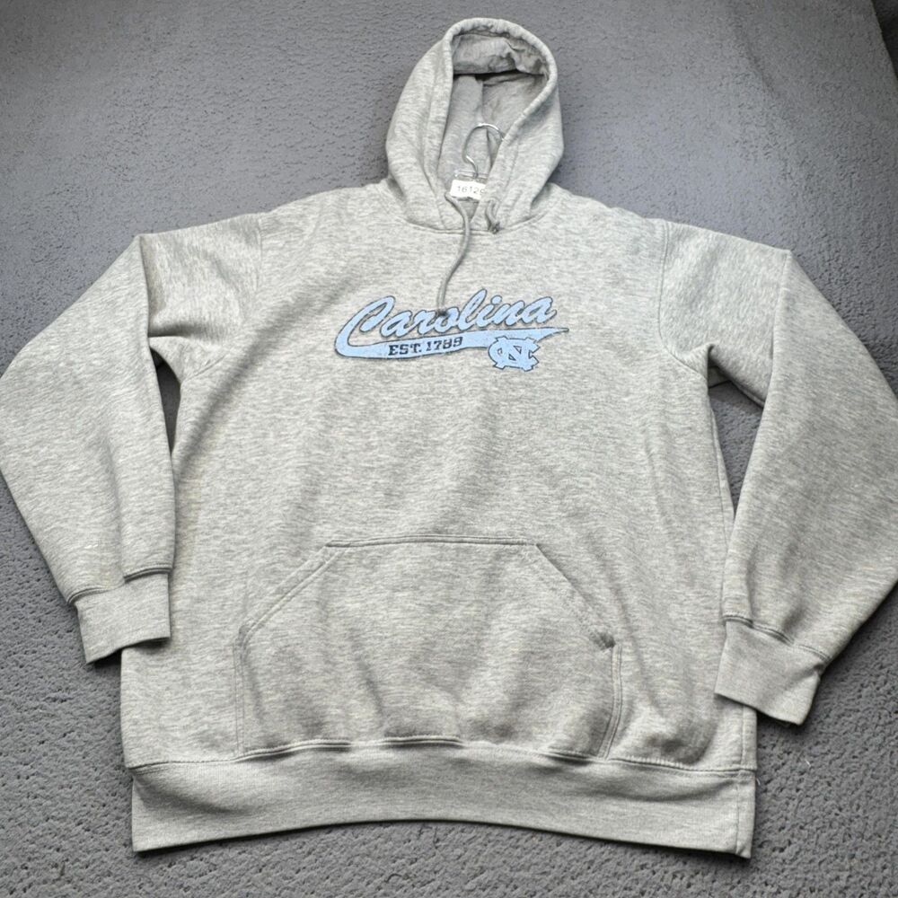 North Carolina Tar Heels Sweatshirt Mens Large Gray NCAA Basketball Soffe Hoodie
